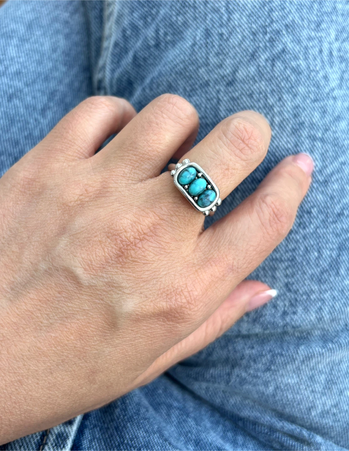 Avon vintage 3- faux Turquoise Ring, fits 6-7. 🥰🥰 - photo 2