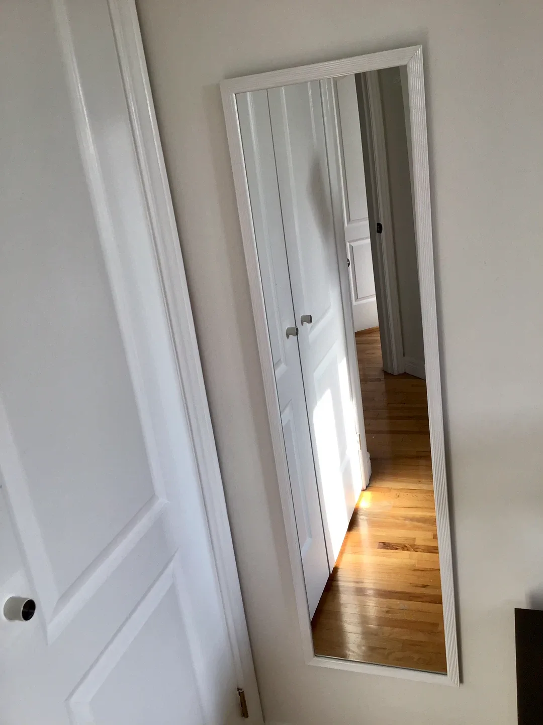 Full Length White Framed Mirror image indicator(2)