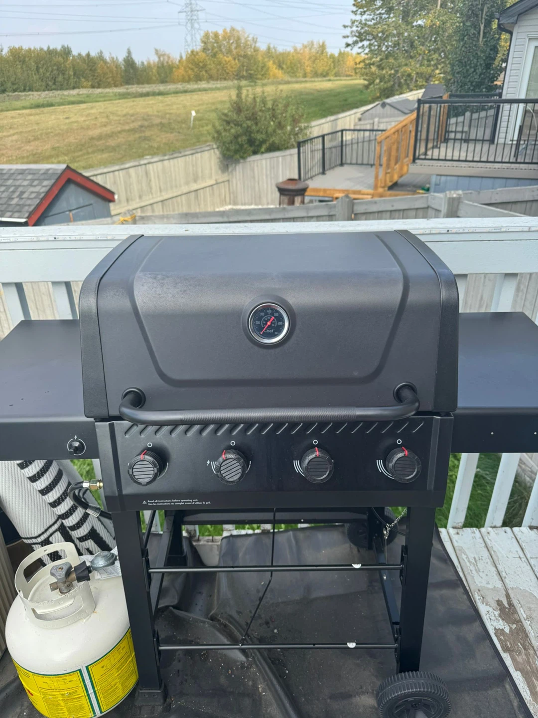 Black Propane BBQ Grill with propane cylinder - photo 4