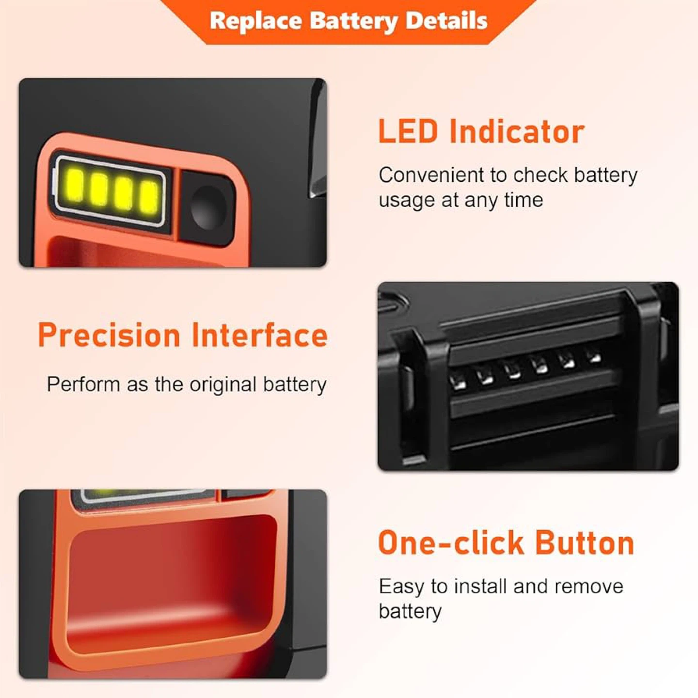 Replace Long-Lasting Battery for Black and Decker 40V - photo 3