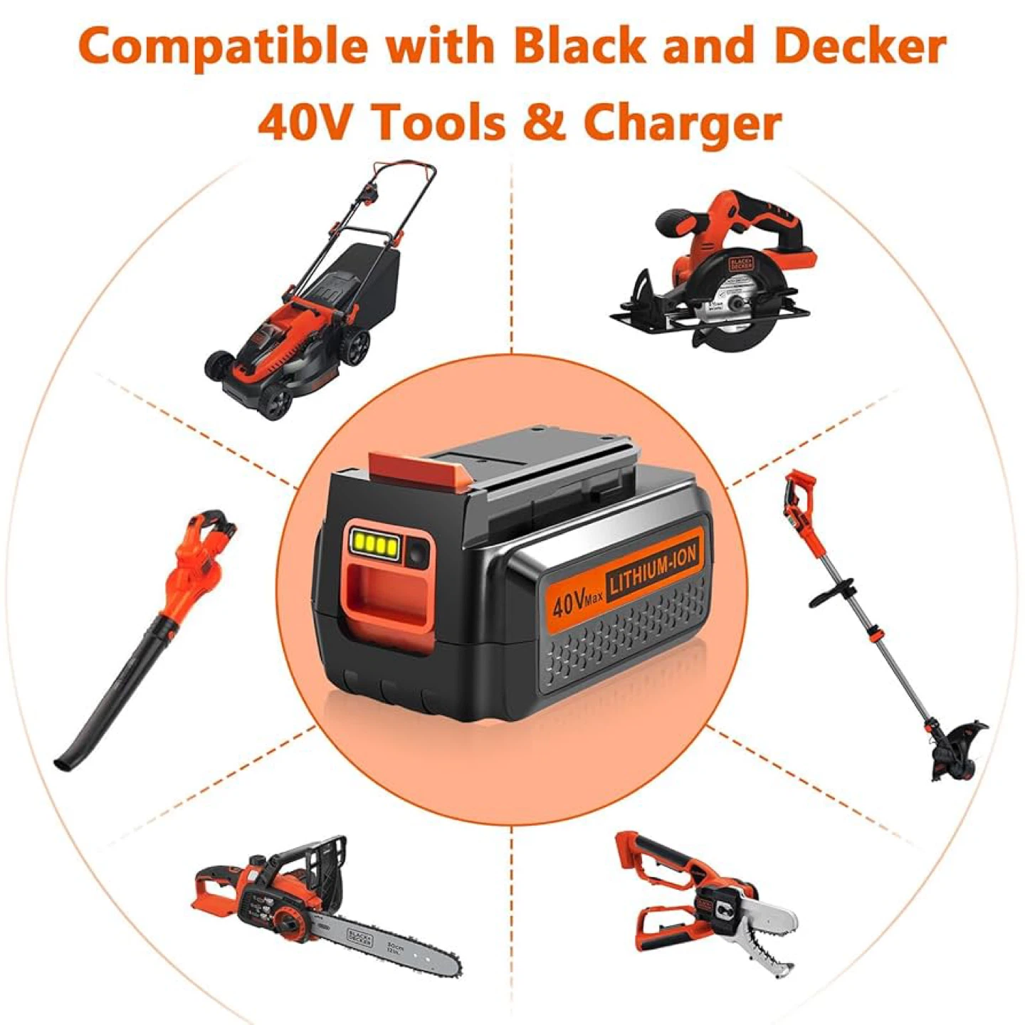 Replace Long-Lasting Battery for Black and Decker 40V - photo 4