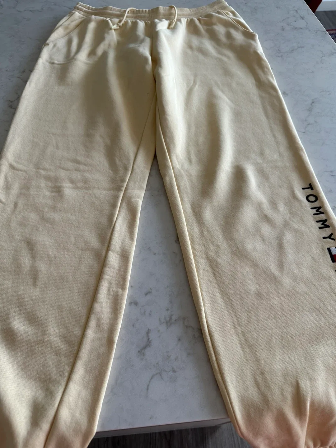 Tommy Hilfiger Cream Sweatpants - Size S thumbnail