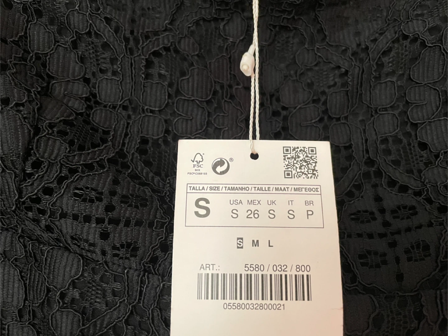 BNWT Zara Black Lace Top - Size S - photo 2