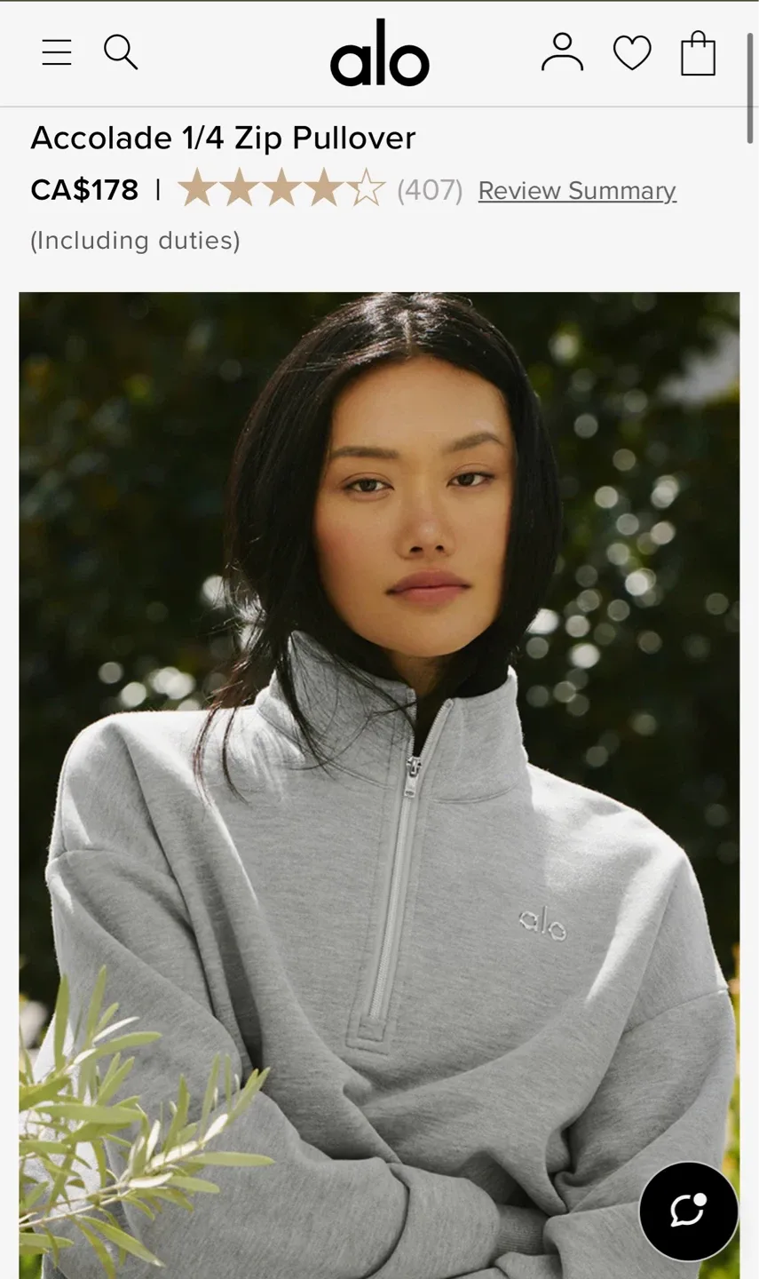 ALO Yoga Accolade 1/4 Zip Pullover - Grey image indicator(4)