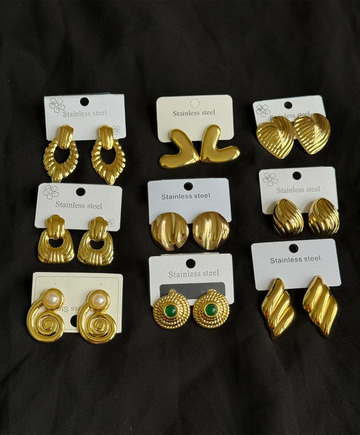 Gold Stainless Steel Earrings - Variety of Styles! thumbnail