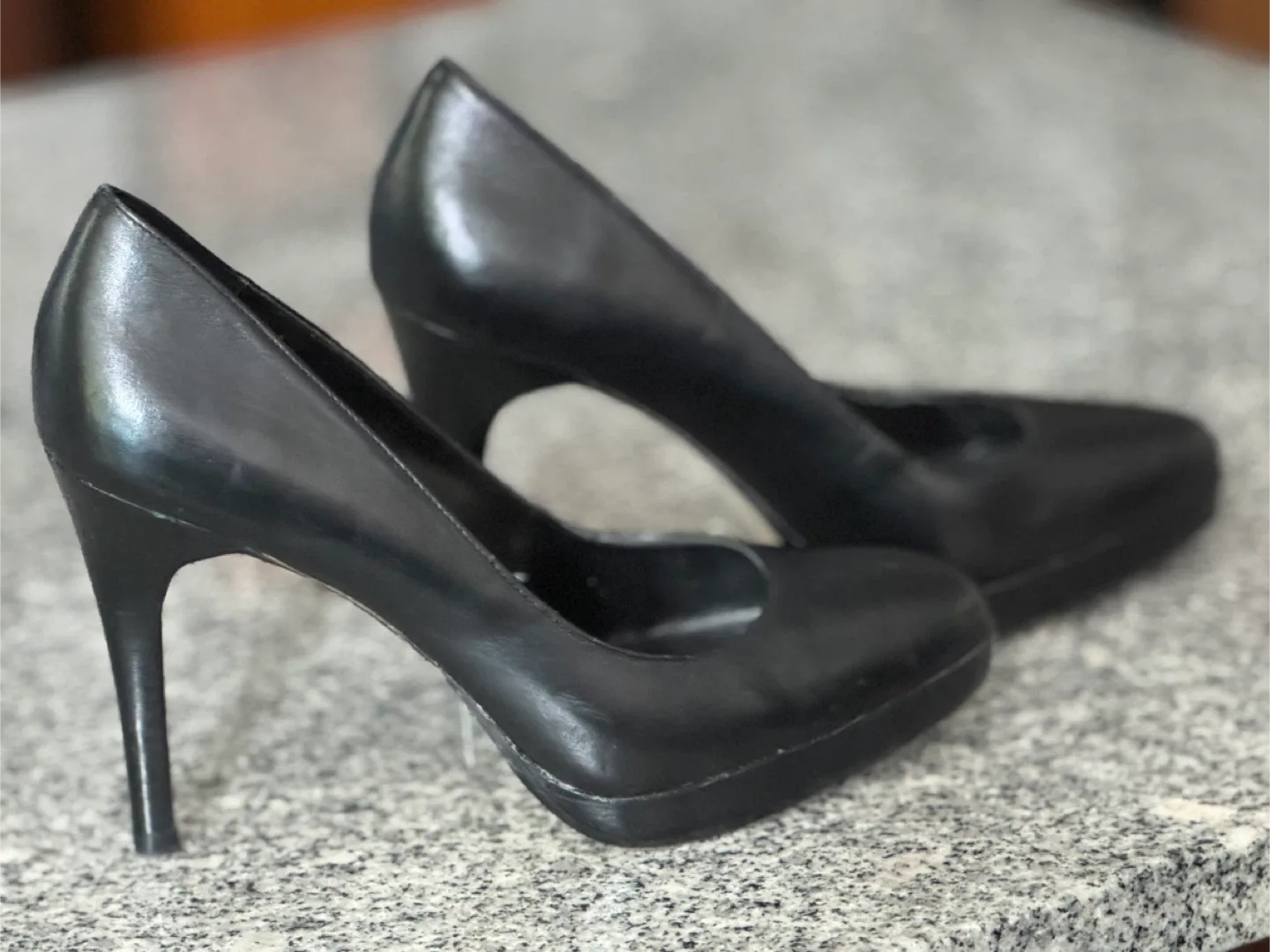 Steve Madden stilettos. Size 8 1/2. Black leather. image indicator(2)