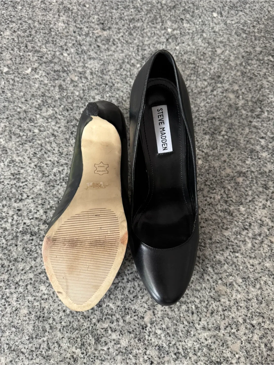 Steve Madden stilettos. Size 8 1/2. Black leather. image indicator(3)