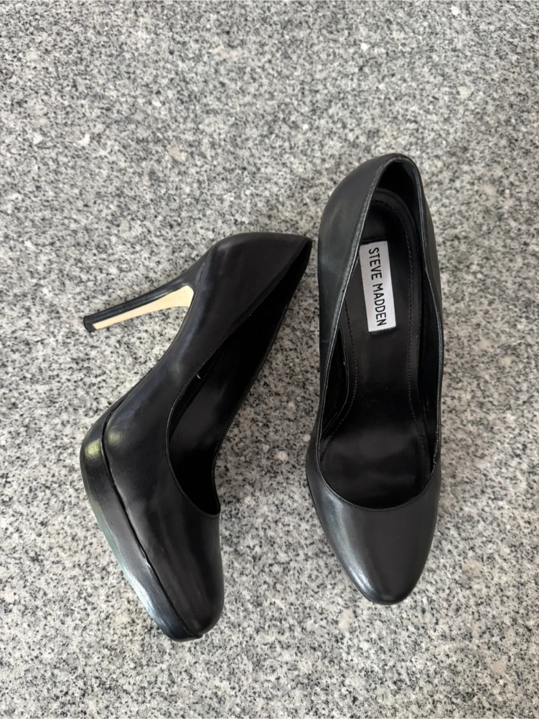 Steve Madden stilettos. Size 8 1/2. Black leather.
