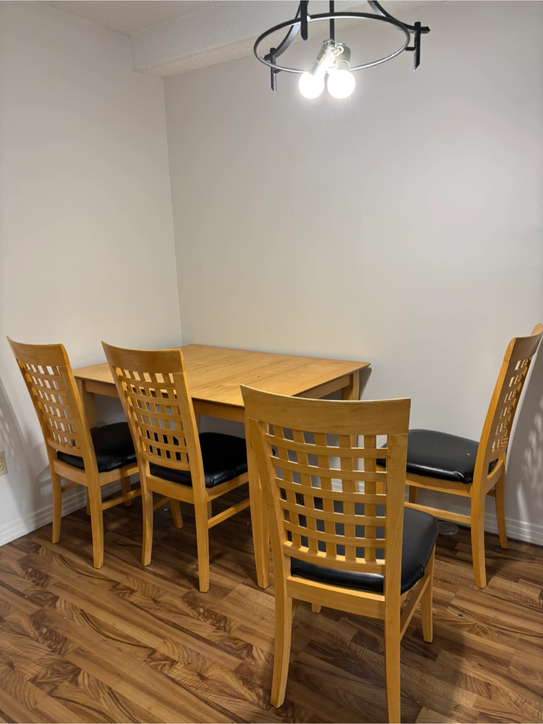 Wood Dining Table Set with 4 Chairs