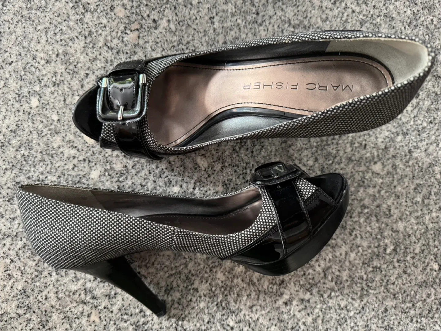 Marc Fisher Black & Gray Heels image indicator(2)