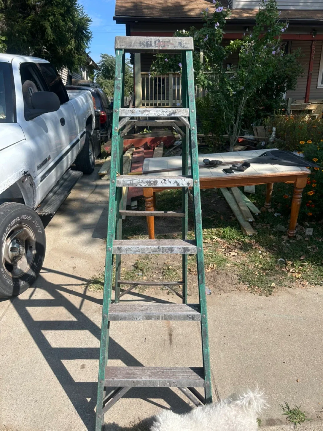Green Painted Ladder