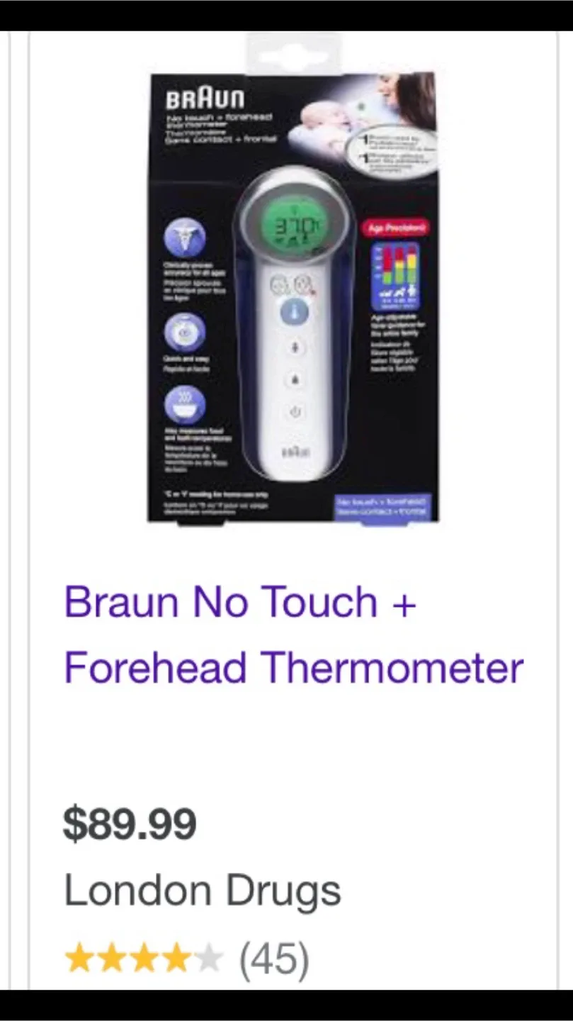 BNIB Braun No touch + forehead thermometer BNT400CA image indicator(6)
