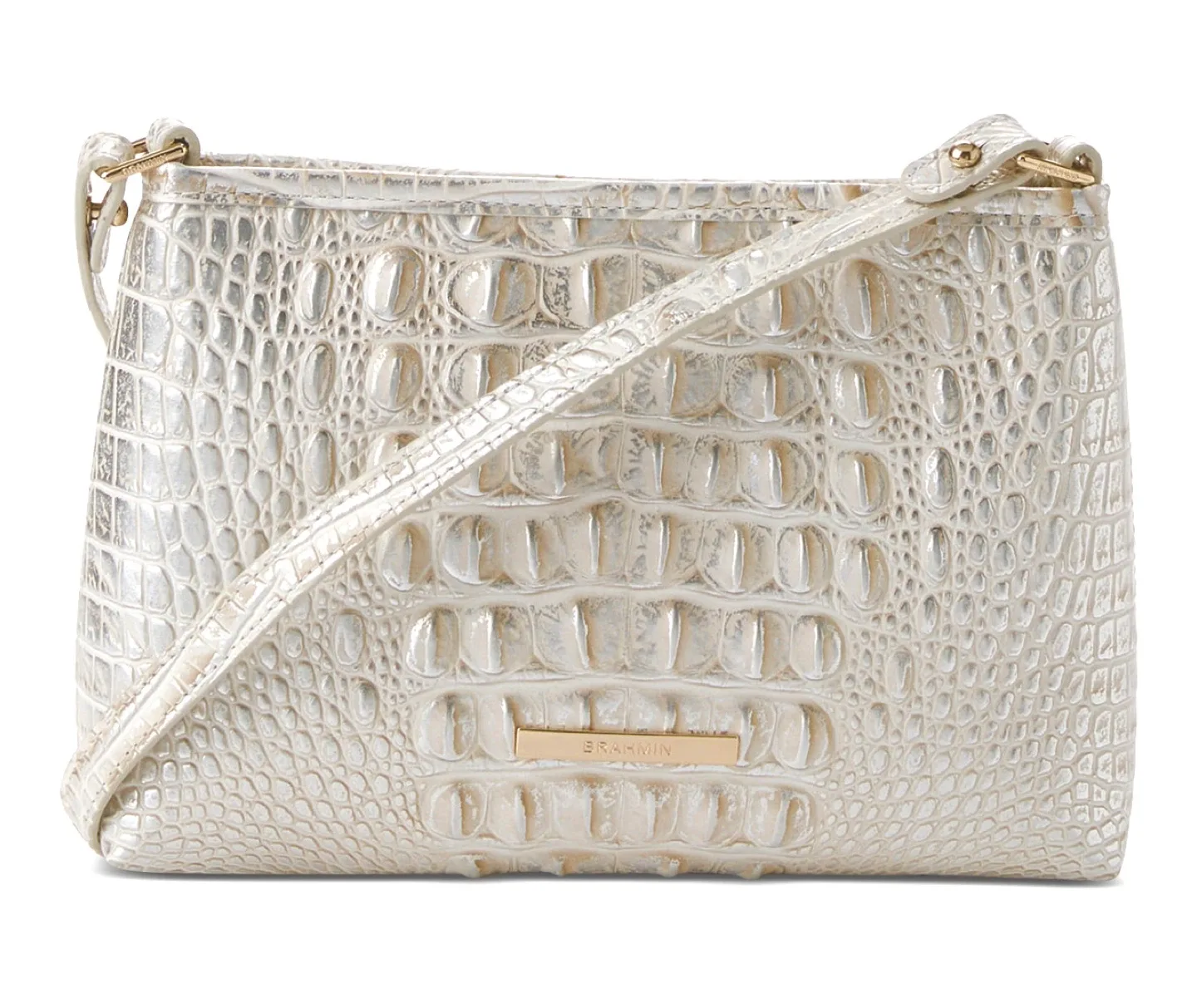 Brahmin Croc Embossed Leather Shoulder Bag thumbnail