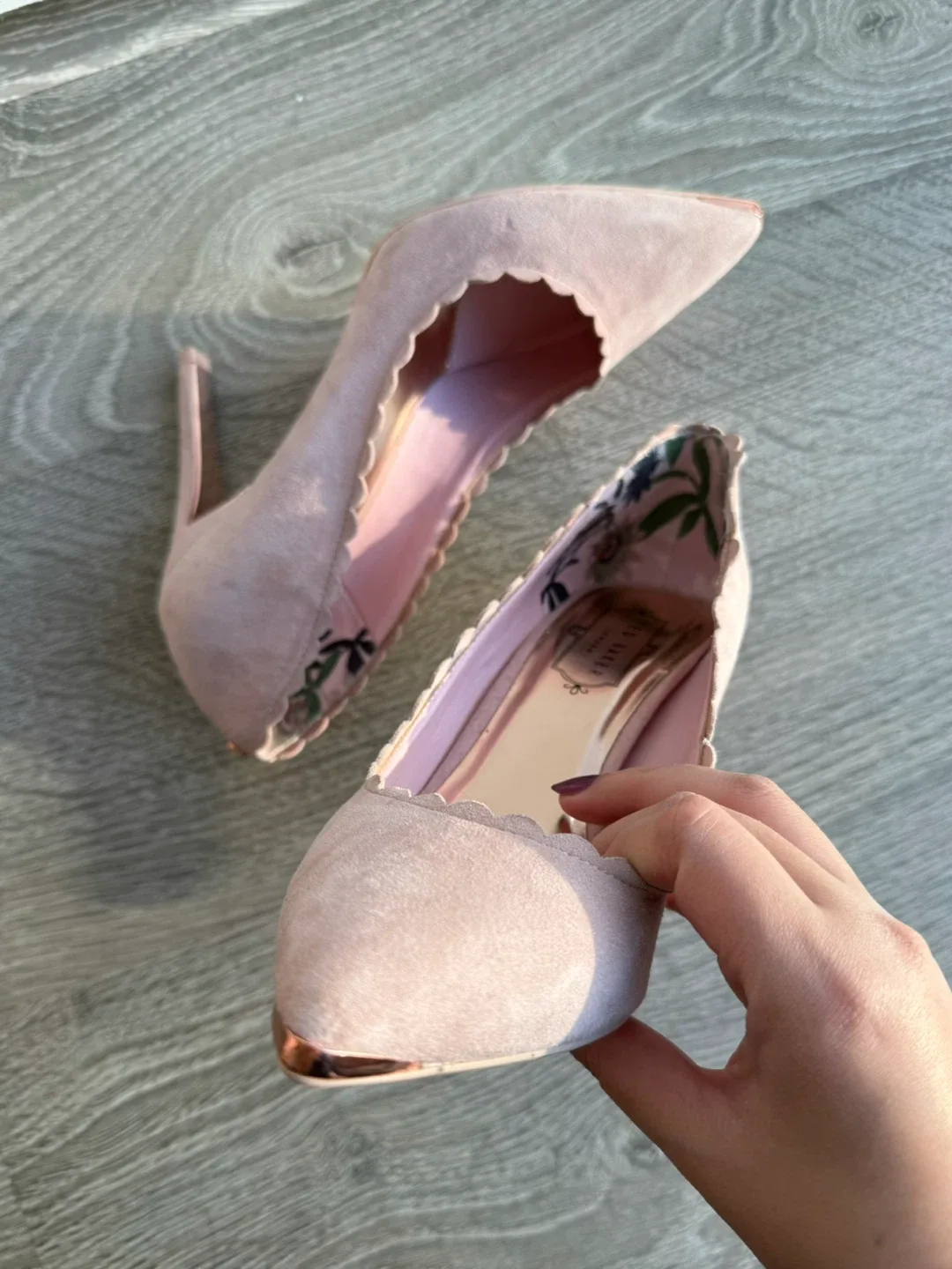 Ted Baker Suede Pink Heels image indicator(4)