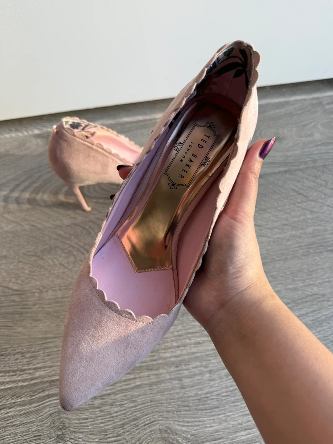 Ted Baker Suede Pink Heels image indicator(2)