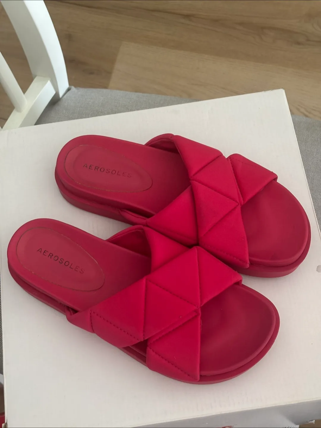 Aerosoles Red Slides Size 8 thumbnail