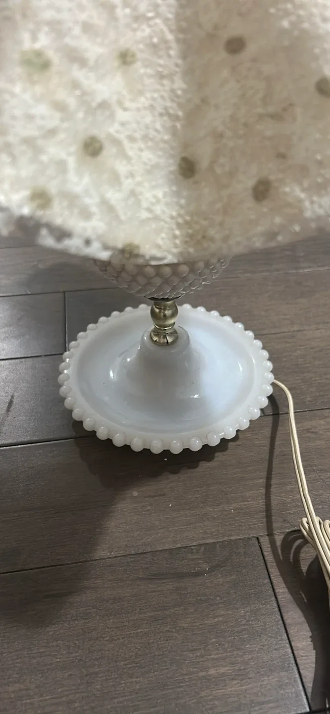 Vintage Style White Lace Table Lamp image indicator(6)