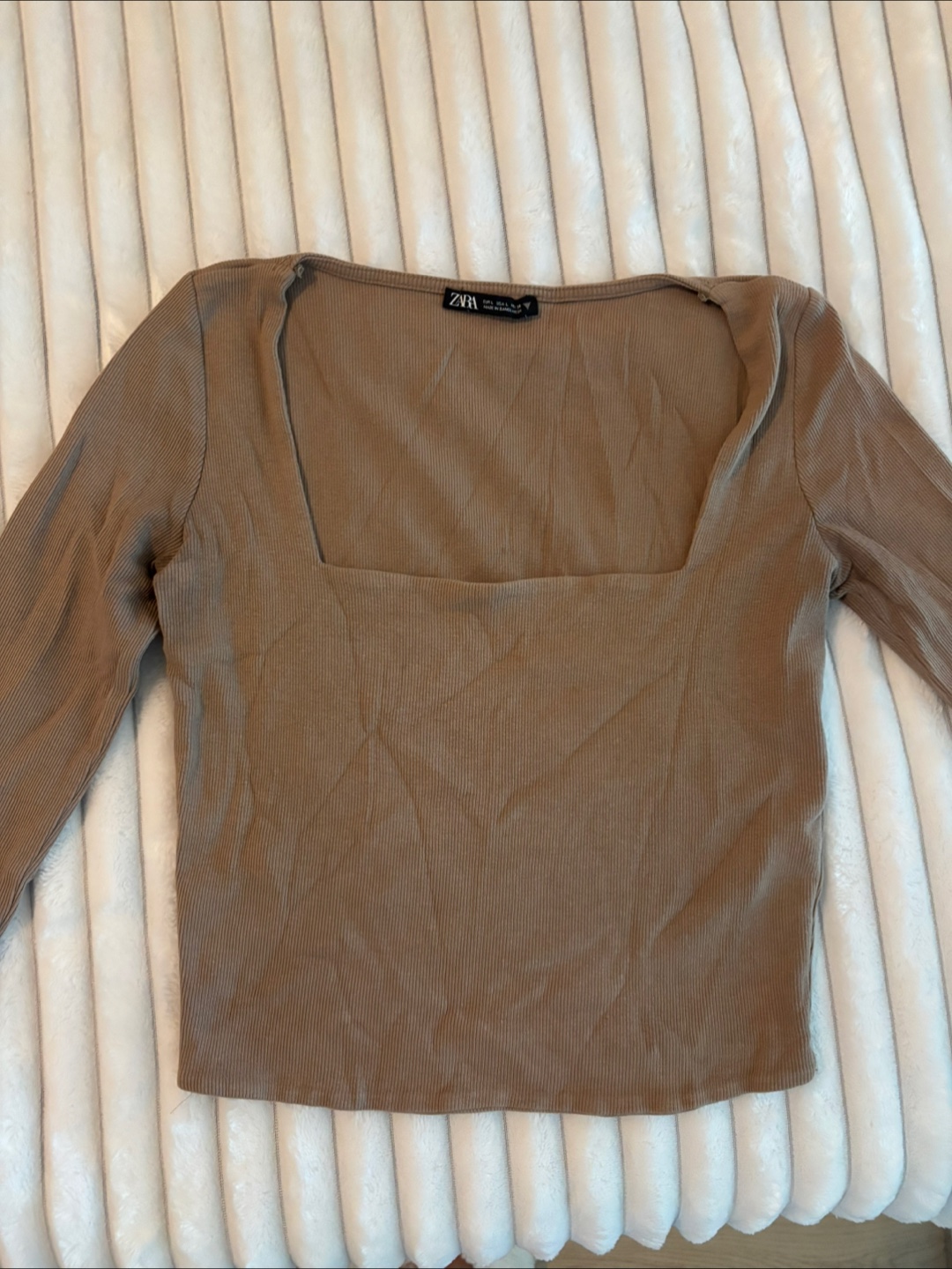 Zara Brown Long Sleeve Top - Size L