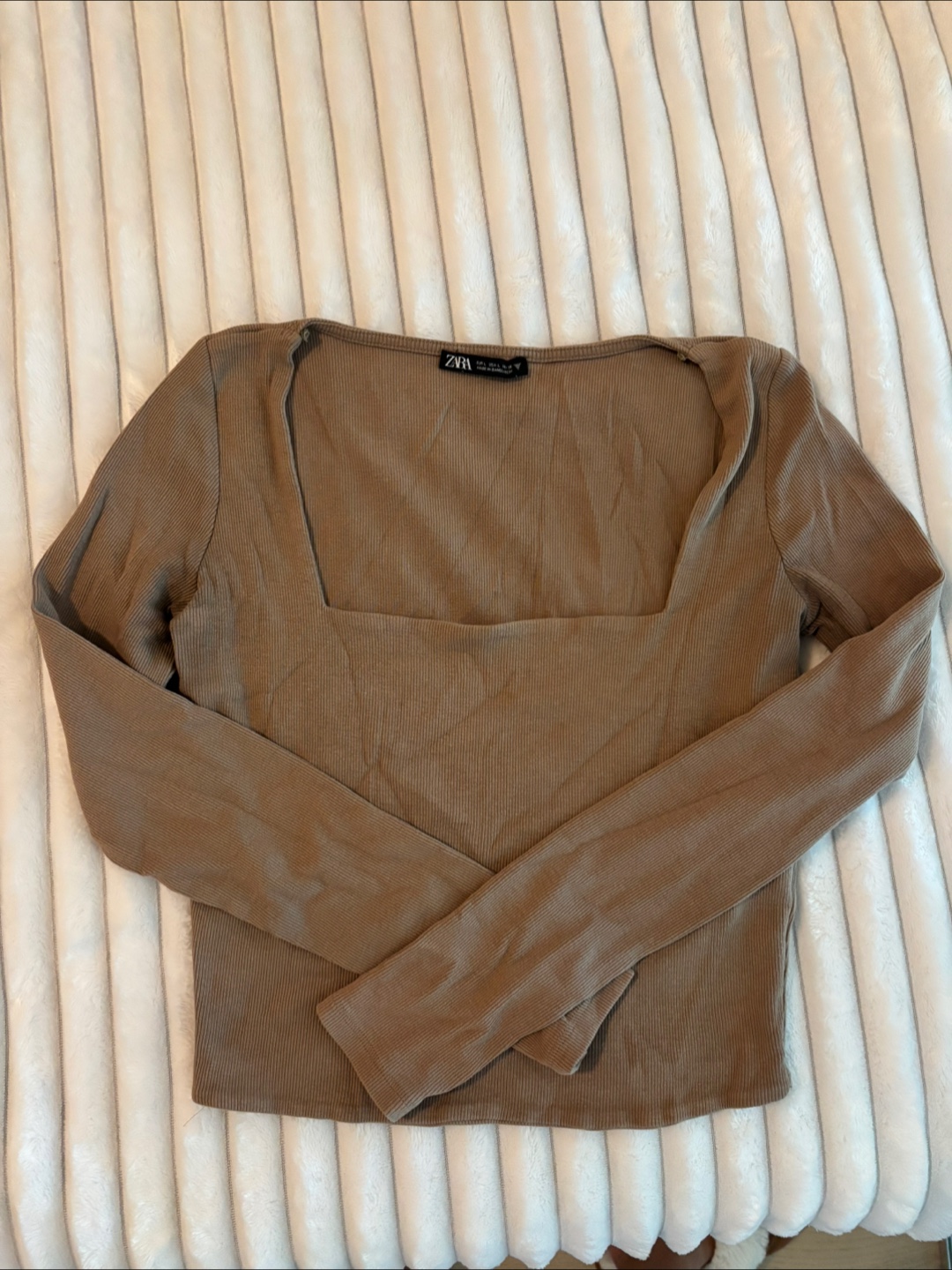 Zara Brown Long Sleeve Top - Size L - photo 2