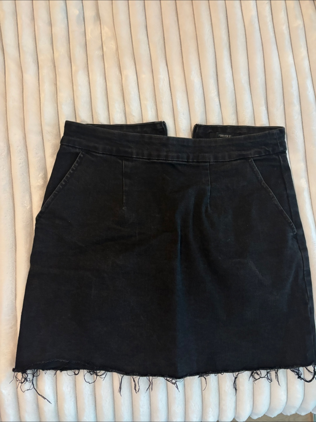Forever 21 Black Denim Mini Skirt - Size M