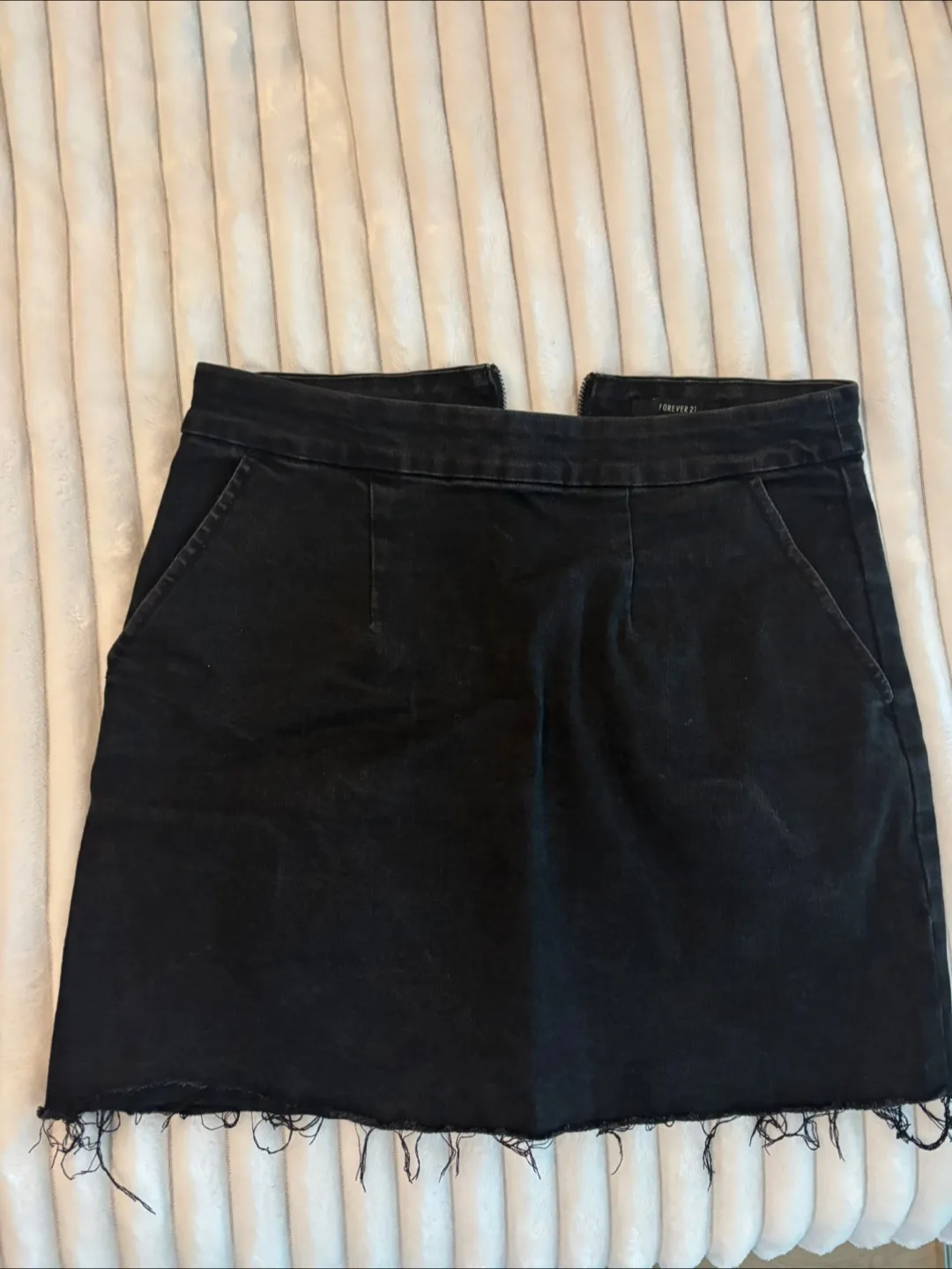 Forever 21 Black Denim Mini Skirt - Size M thumbnail