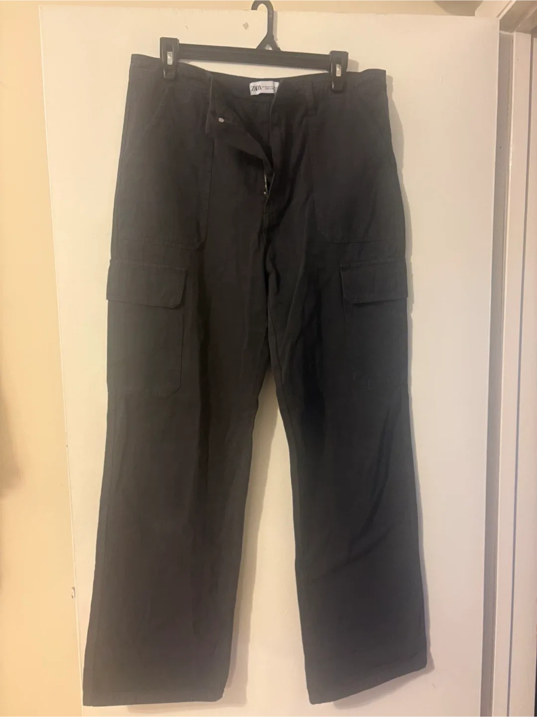 Zara Black Cargo Pants - Size 12 thumbnail