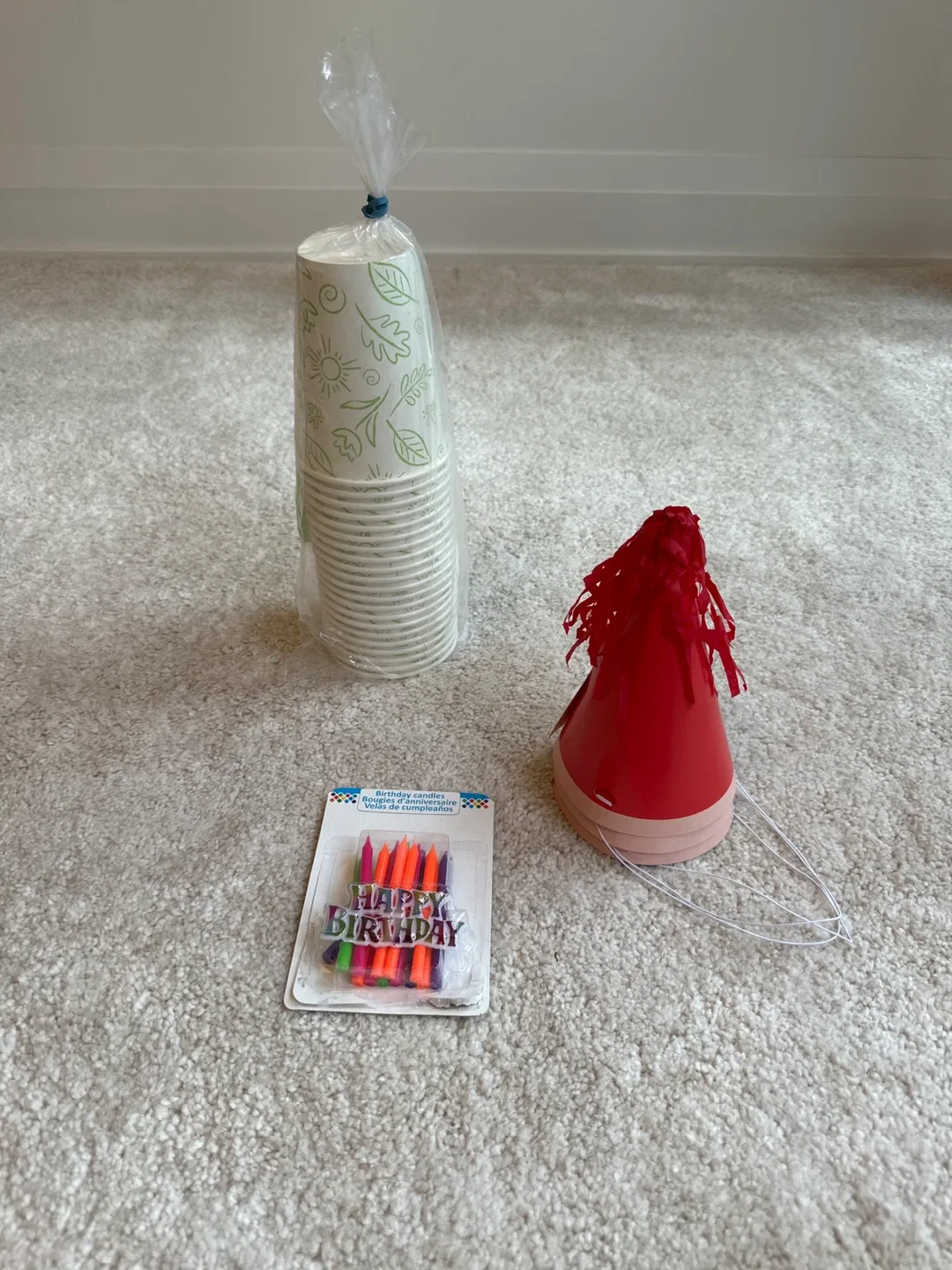 Birthday Party Supplies - Cups, Candles, Hat thumbnail