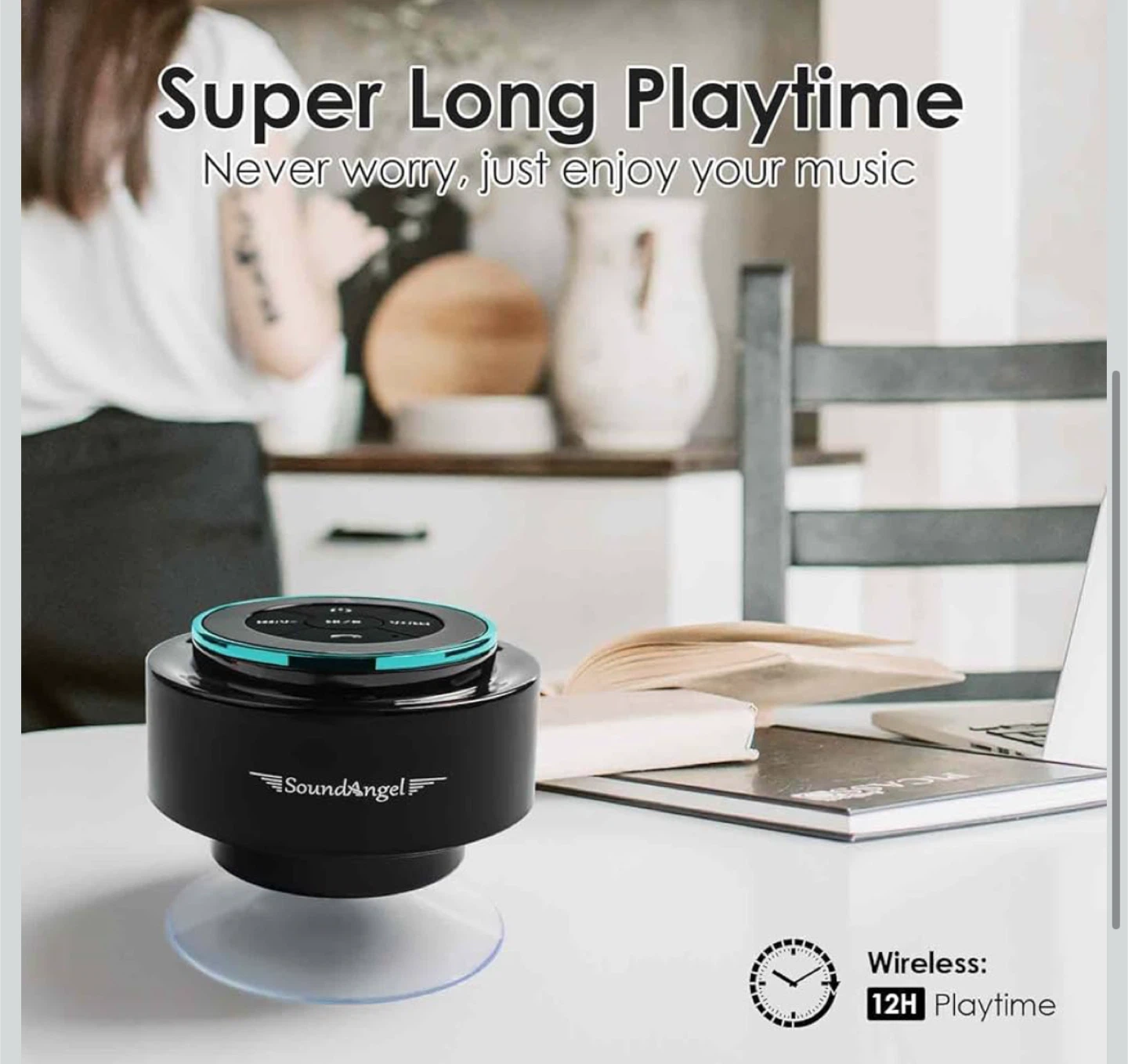 SoundAngel Shower Bluetooth Speaker - Black - photo 4