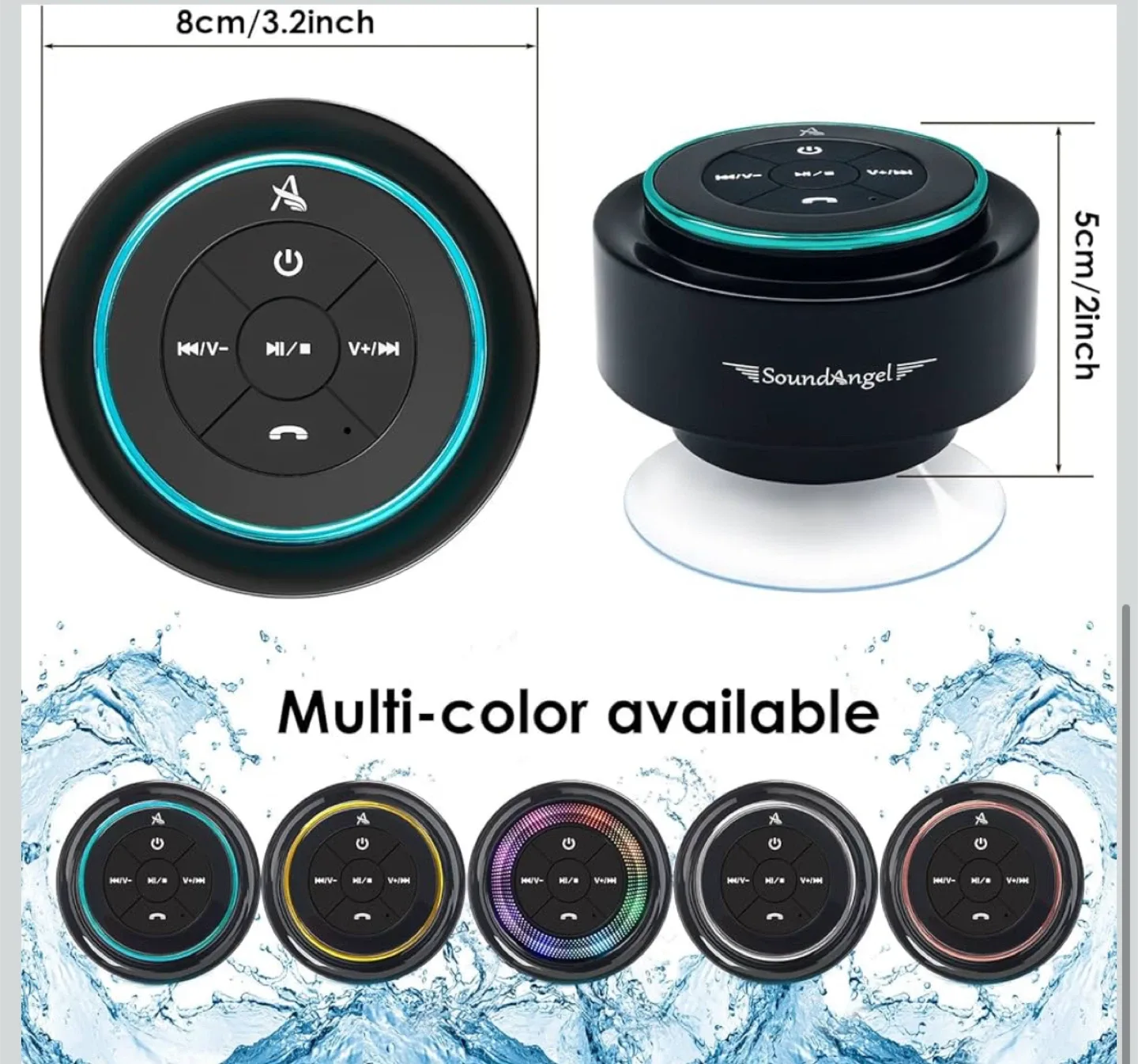 SoundAngel Shower Bluetooth Speaker - Black image indicator(8)