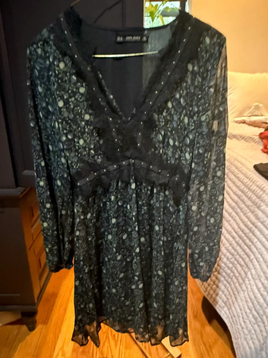 Zara Floral Print Mini Dress - Size XS thumbnail