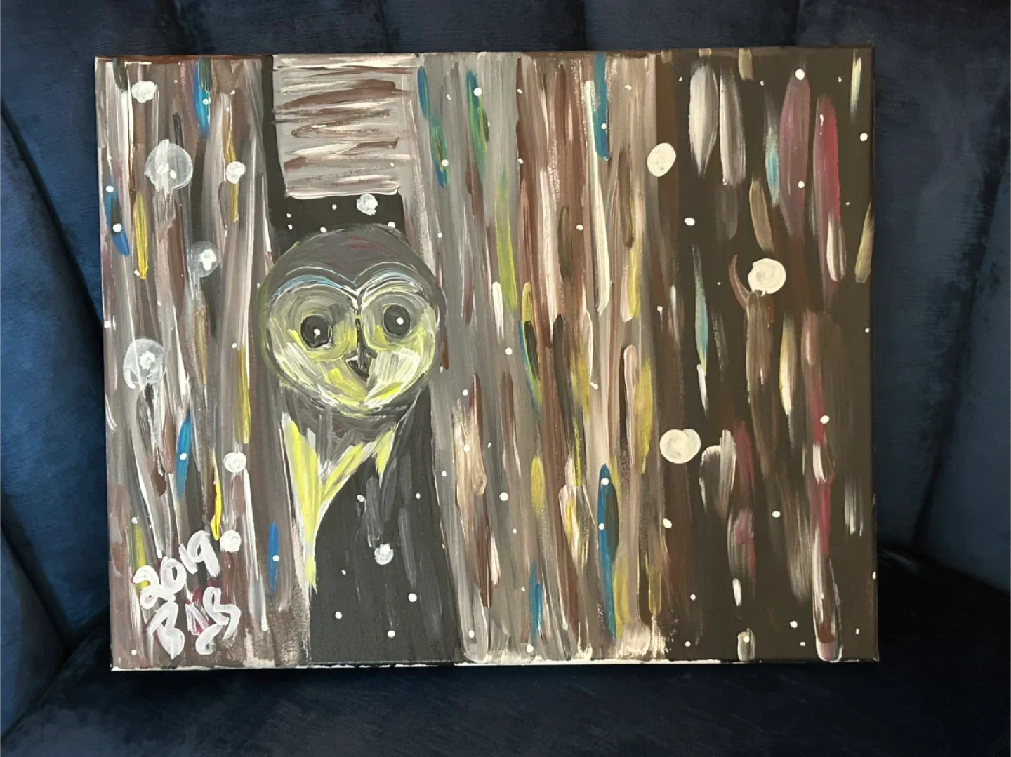 Owl Painting on Canvas thumbnail