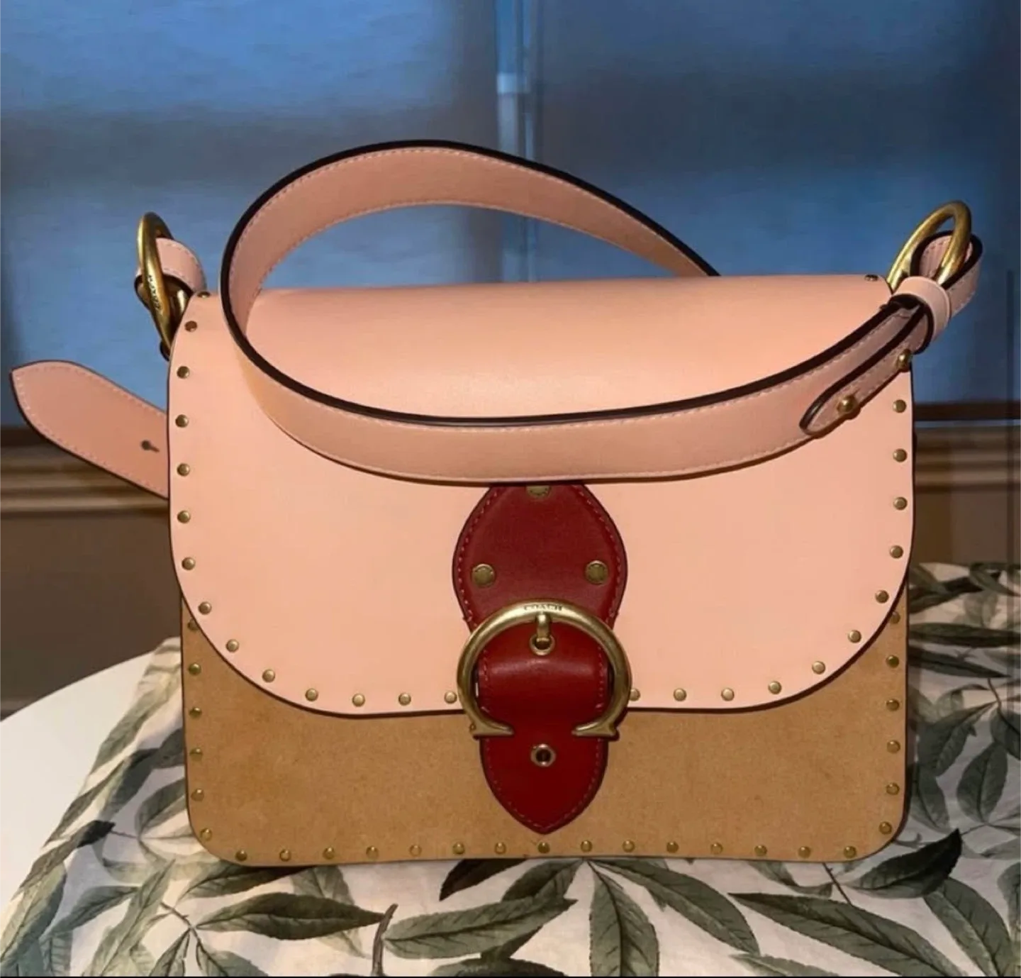 Coach Beat Colorblock Leather and Suede Shoulder Bag image indicator(2)