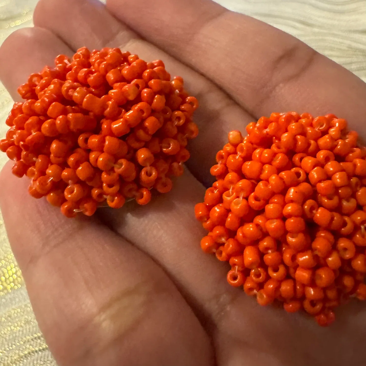 NEW 🧡 Orange Seed Bead Stud Earrings image indicator(6)