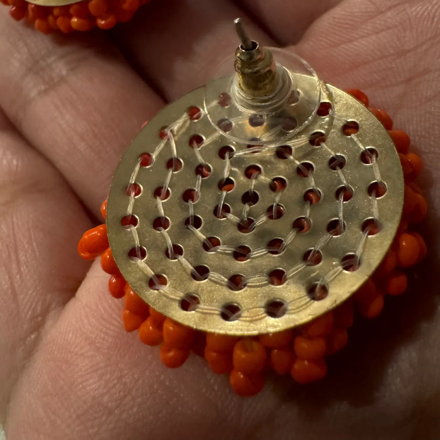 NEW 🧡 Orange Seed Bead Stud Earrings image indicator(9)