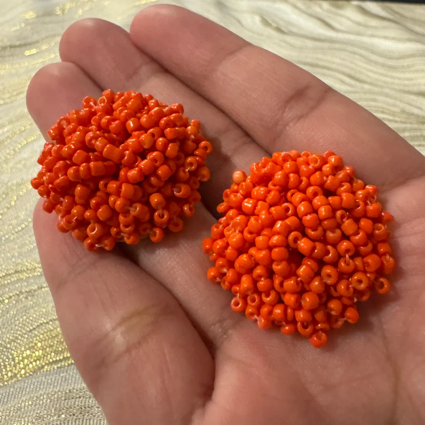 NEW 🧡 Orange Seed Bead Stud Earrings image indicator(4)
