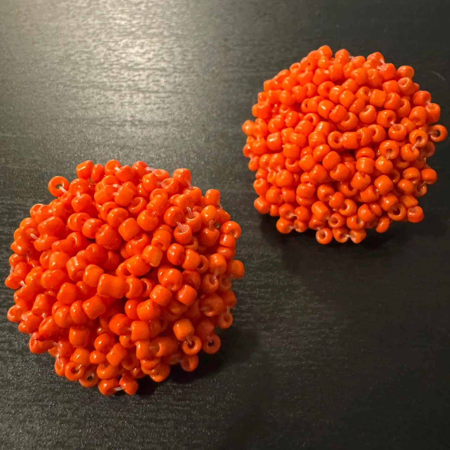 NEW 🧡 Orange Seed Bead Stud Earrings image indicator(10)