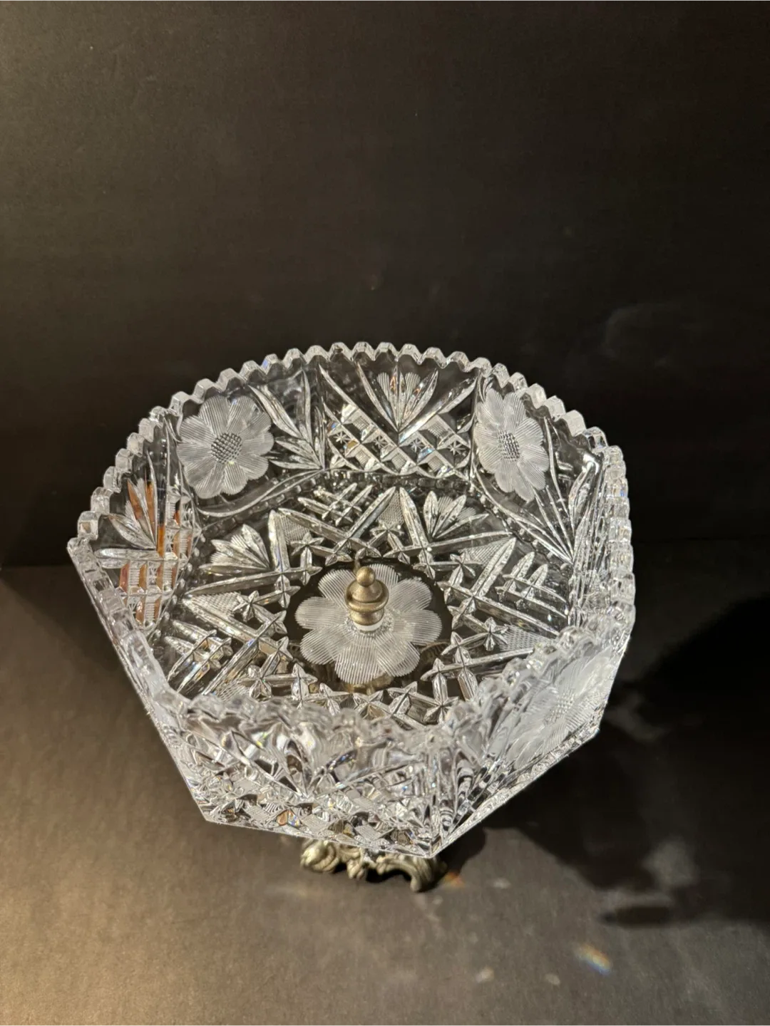 Vintage Crystal Footed Bowl image indicator(3)