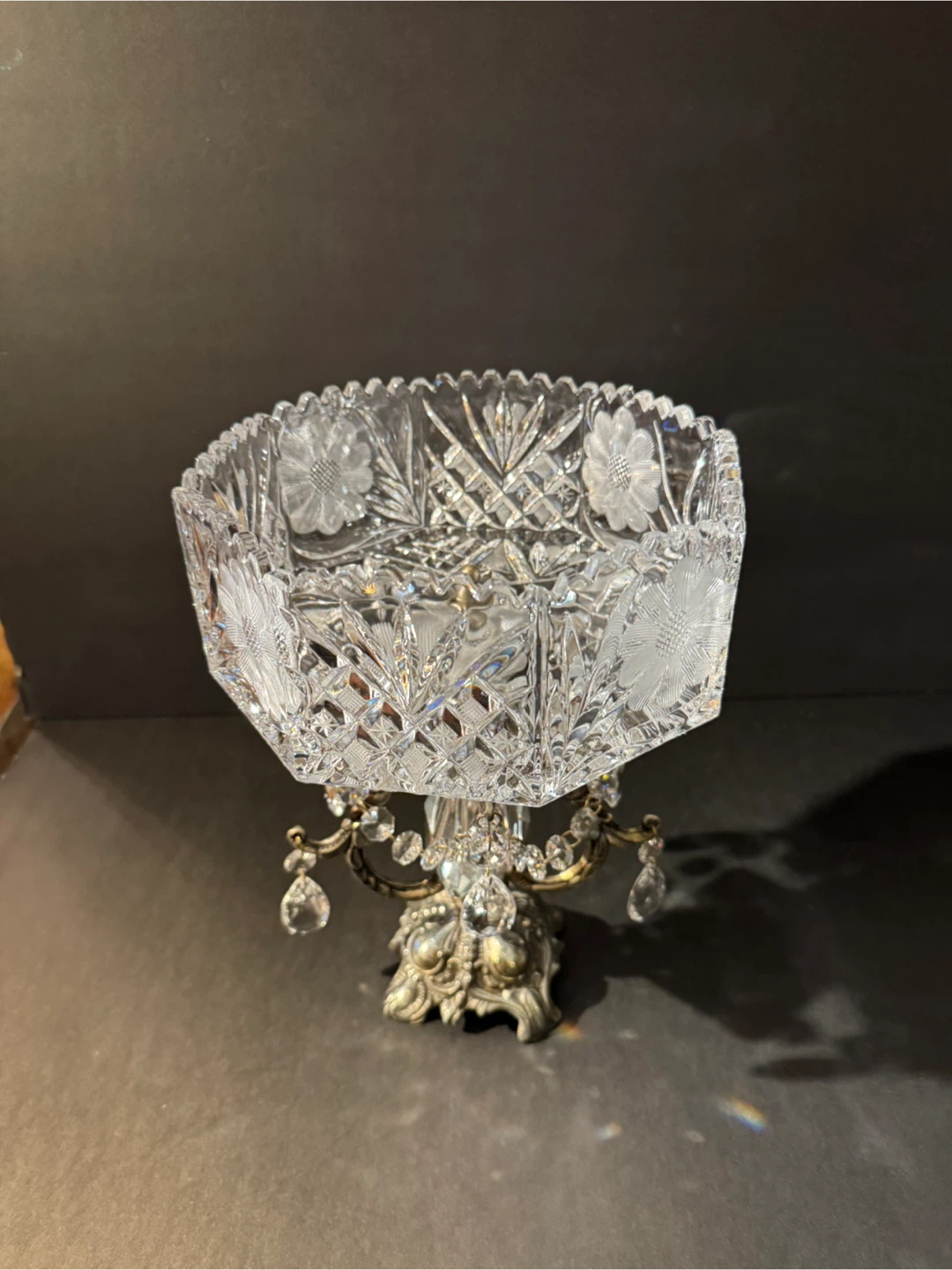 Vintage Crystal Footed Bowl - photo 2