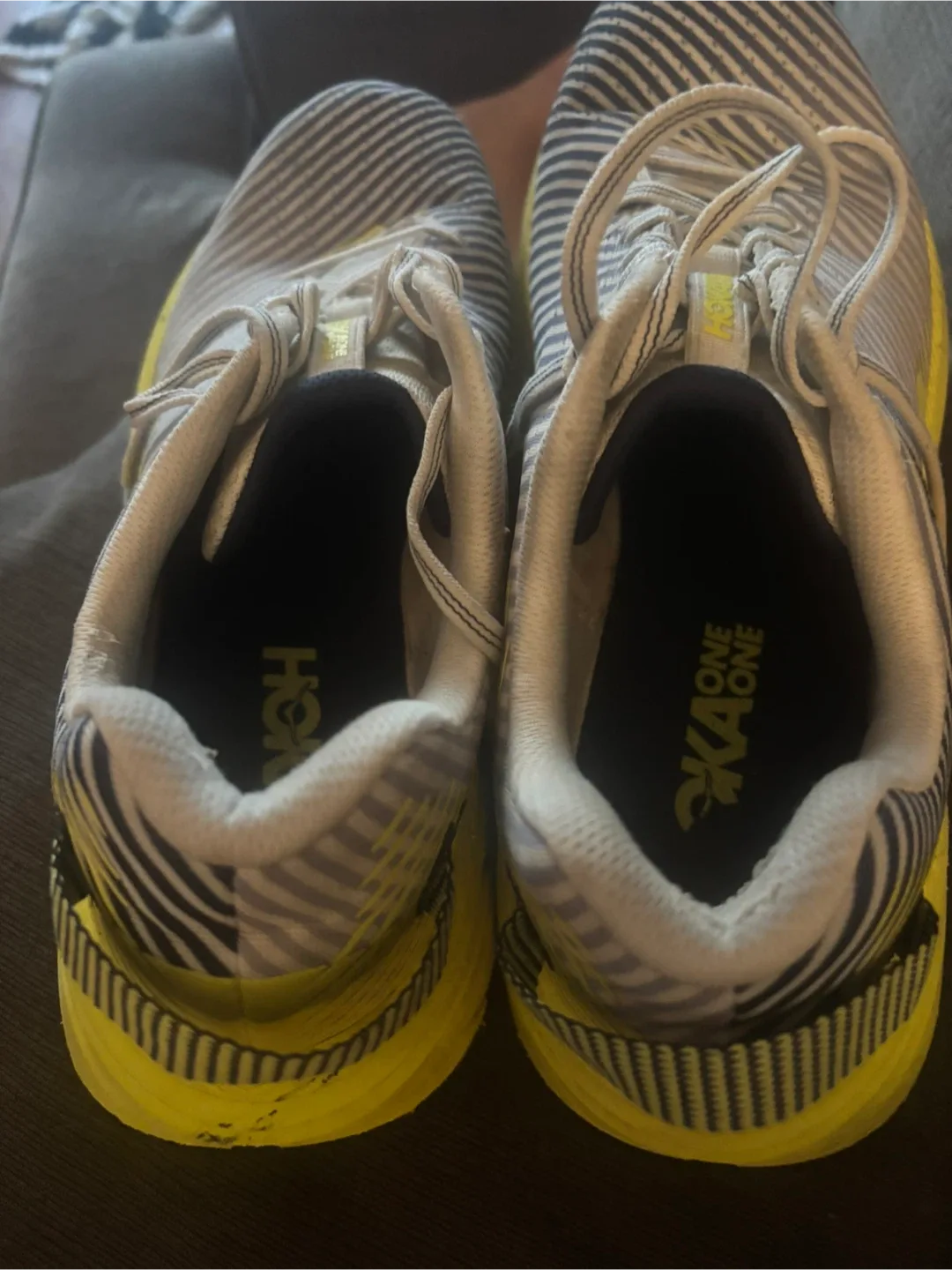 Hoka Rincon Grey/Yellow Running Shoes image indicator(5)