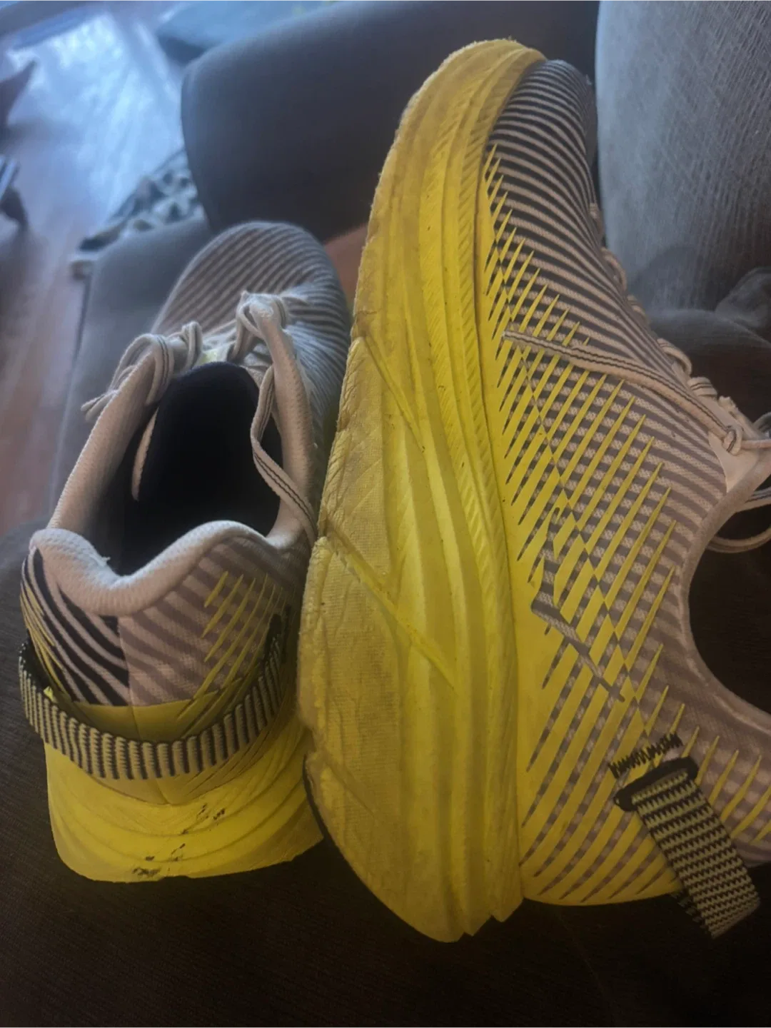 Hoka Rincon Grey/Yellow Running Shoes image indicator(6)