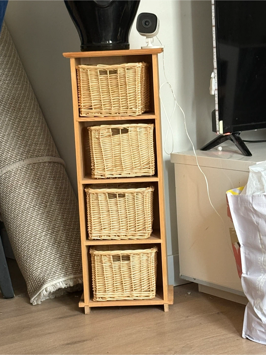 Wicker Basket Storage Unit
