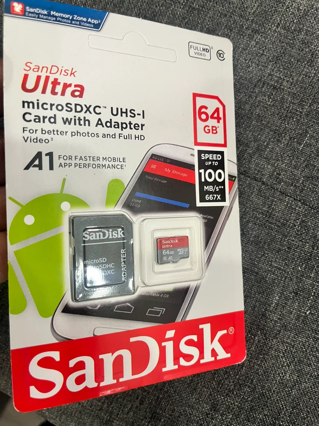 Dash cam SanDisk Ultra 64GB MicroSD Card with Adapter - New! thumbnail
