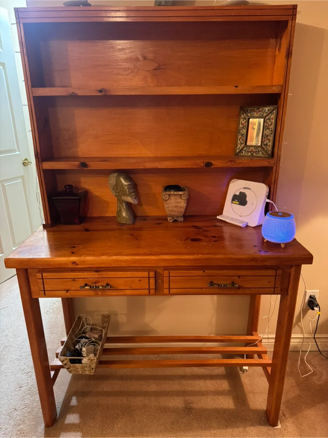Wooden Desk with Hutch thumbnail