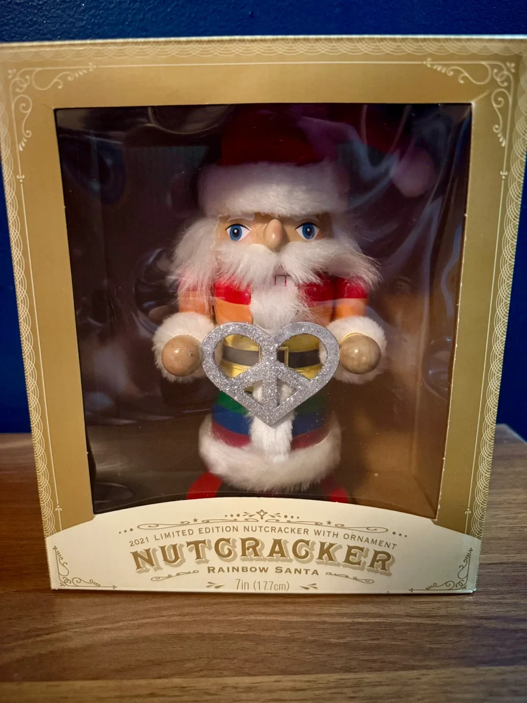 Nutcracker Rainbow Santa Ornament - 7in thumbnail