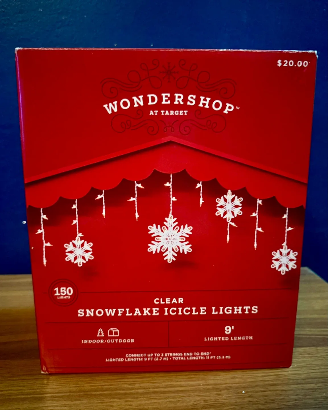 Wondershop Snowflake Icicle Lights - 9ft thumbnail
