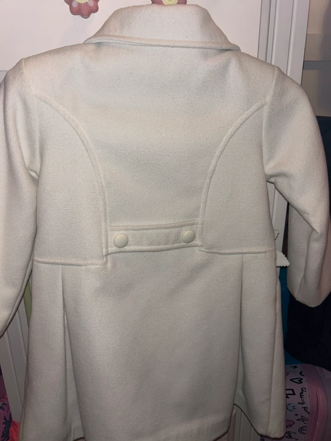 White Wool Blend Coat - Size 6 - photo 2