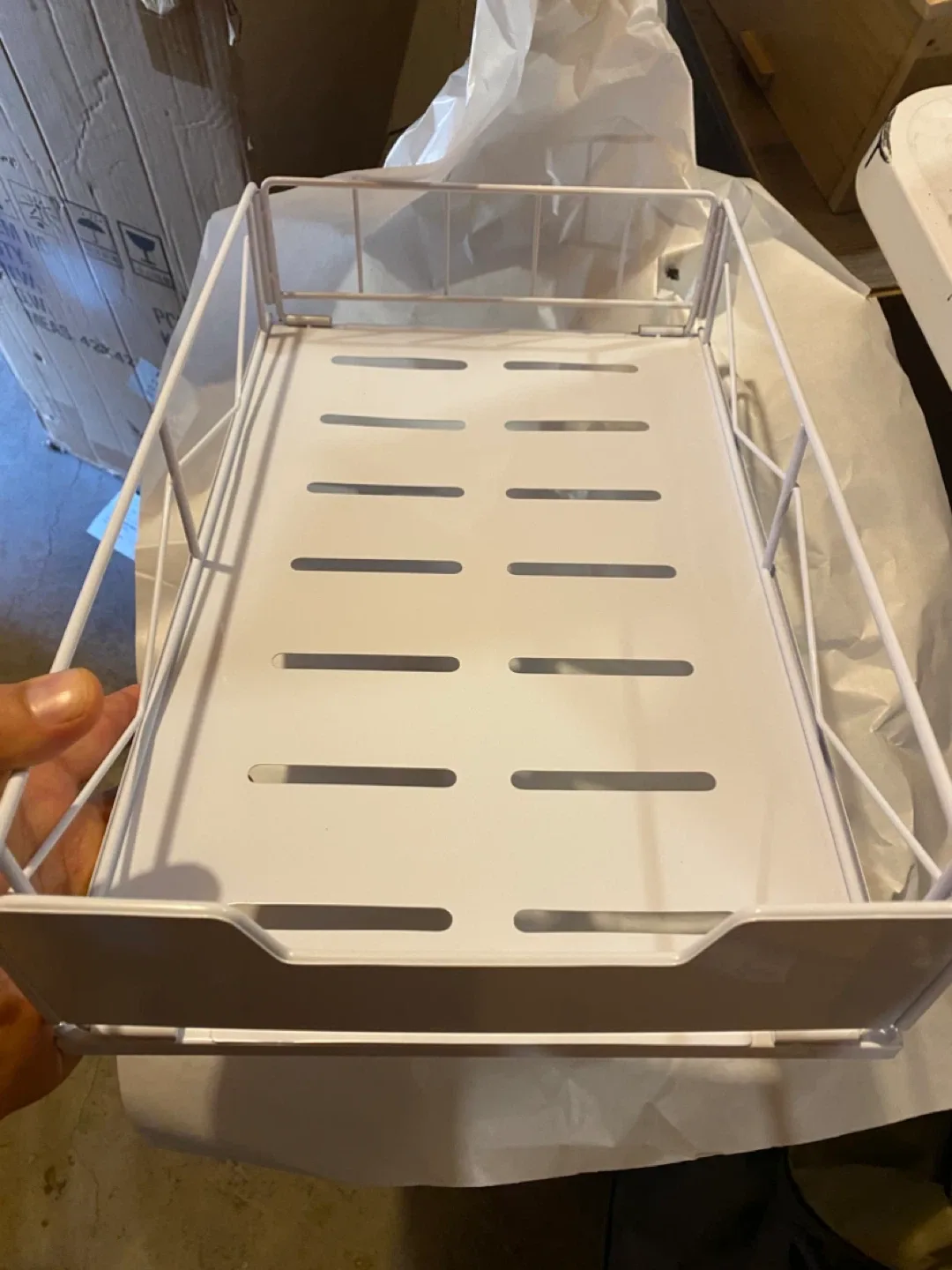 New White Drawer Organizer with Slides