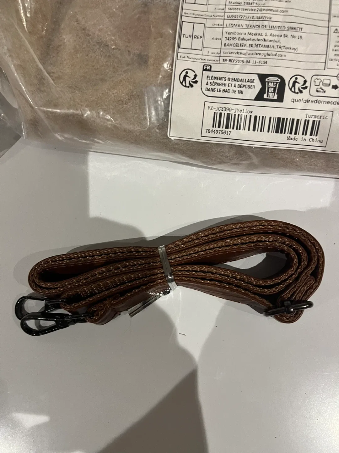 Brown Handbag with Adjustable Strap image indicator(4)