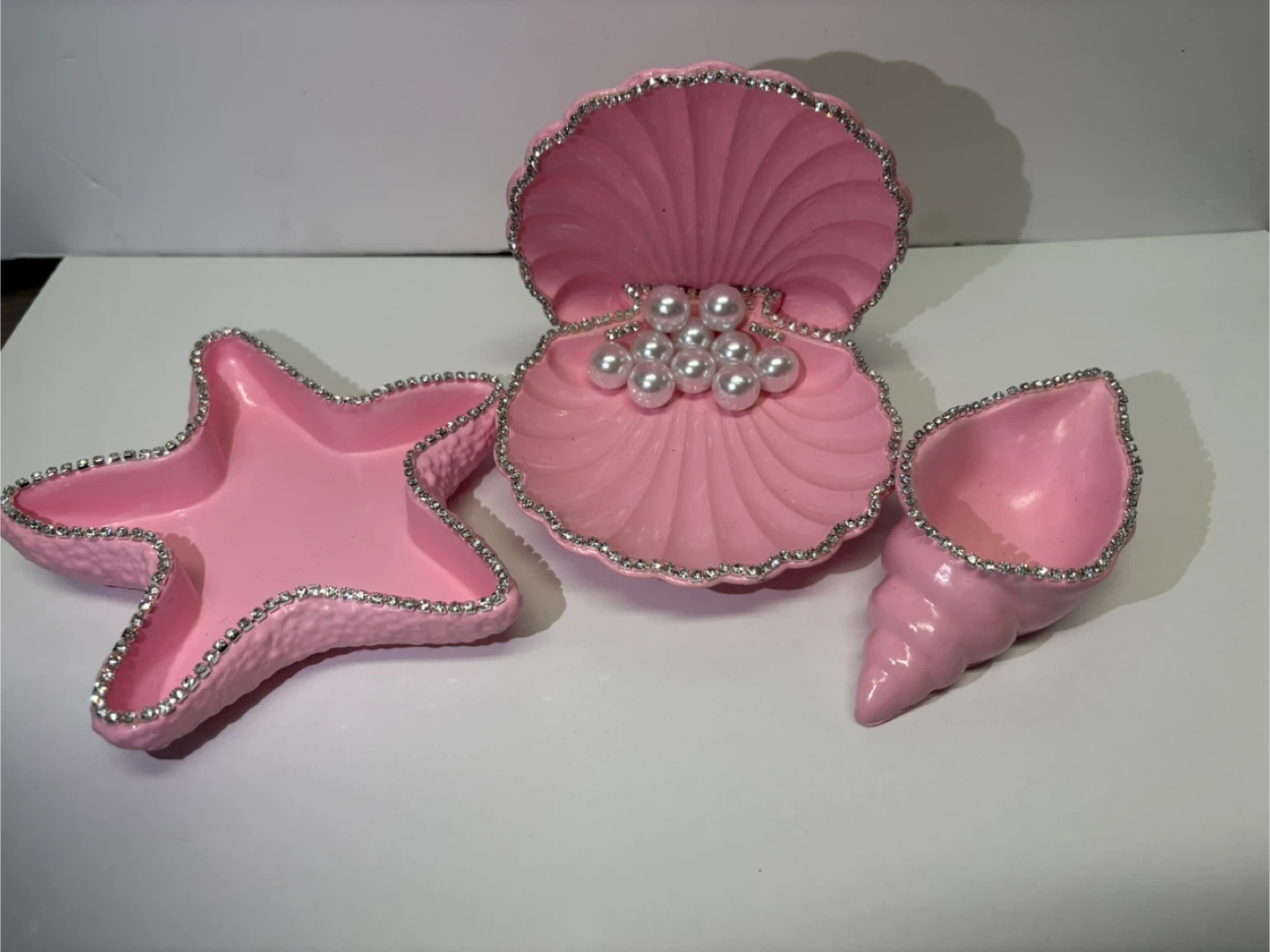 Handmade pink seashell set (3pieces) - photo 2