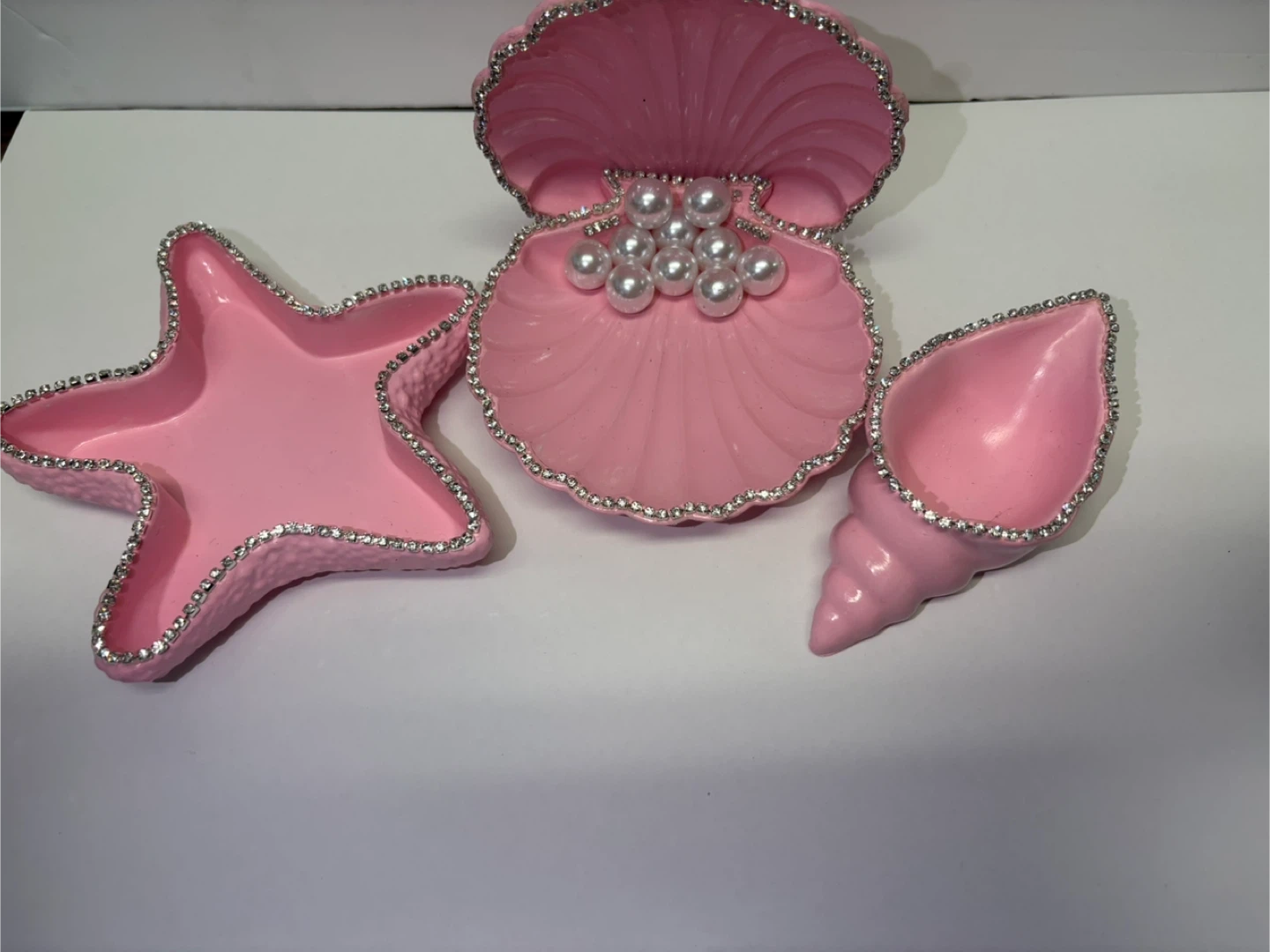 Handmade pink seashell set (3pieces) - photo 3